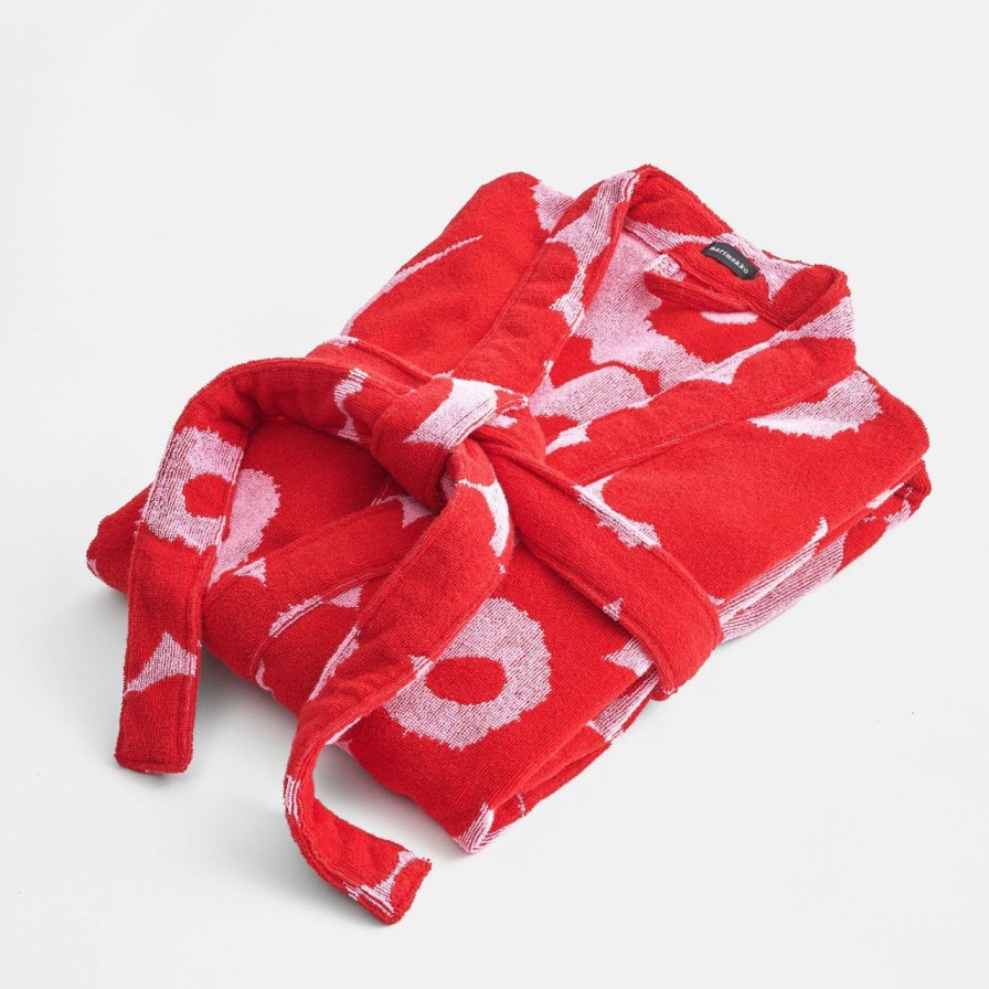 Fashion Marimekko Bademantel & Nachtwasche | Marimekko Damen Bademantel Pink, Rot Unikko