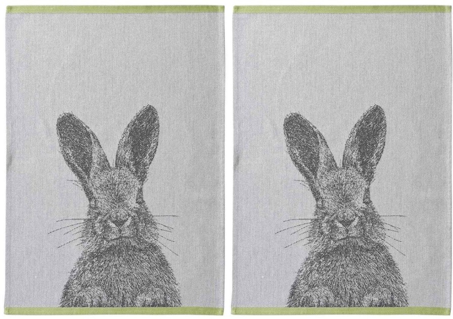 Geschenke Finlayson Ostern | Finlayson Hase Geschirrtuch (Oko-Tex) 50X70 Cm 2 Stk. Weis, Schwarz