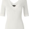 Fashion Rosemunde Copenhagen Shirts& Tops & Kleider | Rosemunde Copenhagen Damen T-Shirt (Oko-Tex) V-Ausschnitt Mit Spitze 4832