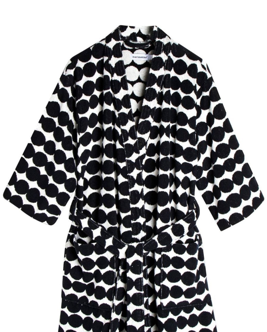 Fashion Marimekko Bademantel & Nachtwasche | Marimekko Damen Bademantel Rasymatto Schwarz, Weis