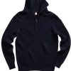 Fashion REDGREEN Pullover& Sweatshirts & Strickjacken | Redgreen Herren Pullover Mit Kragen 1/4 Reisverschluss Dark-Navy Melange Jan-Erik